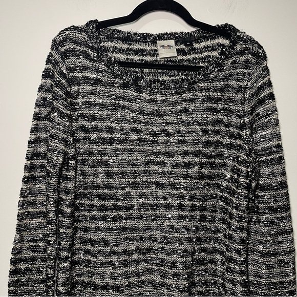Harley-Davidson Women’s Metallic Black Knit biker grunge casual Sweater Size XL - Picture 2 of 9